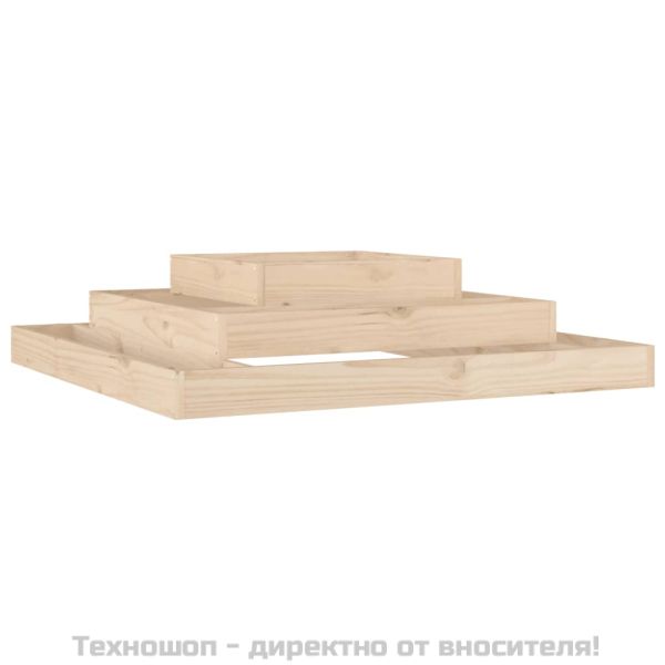 Плантер, 110x110x27 см, борово дърво масив