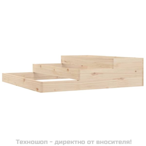 Плантер, 107x107x27 см, борово дърво масив