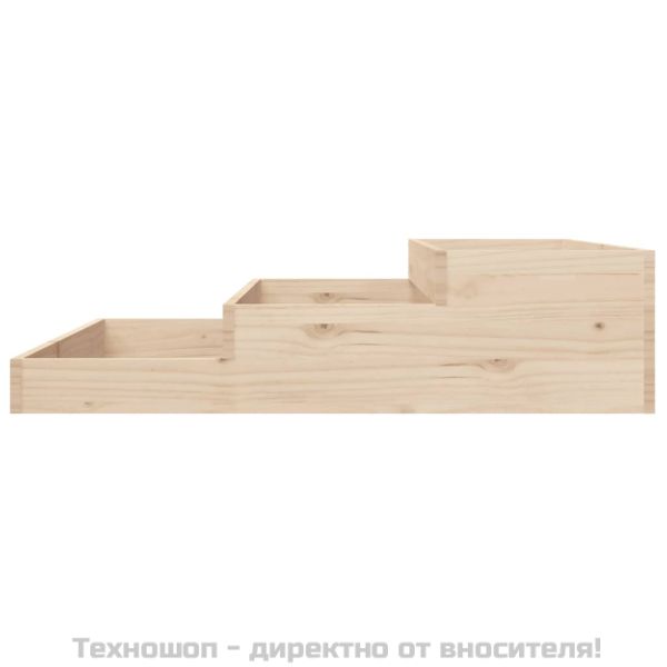 Плантер, 107x107x27 см, борово дърво масив