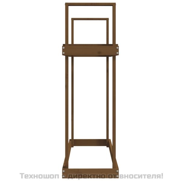 Поставка дърва за огрев меденокафява 110x35x108,5 см бор масив