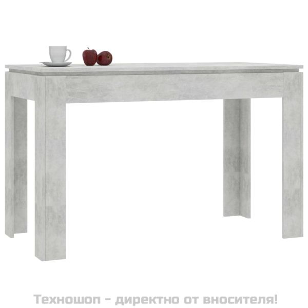Трапезна маса, бетонно сиво, 120x60x76 см, инженерно дърво