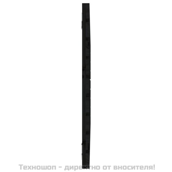 Стенна табла за спалня, черна, 106x3x63 см, борово дърво масив