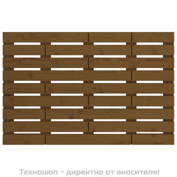 Стенна табла за спалня, меденокафява, 106x3x63 см, бор масив