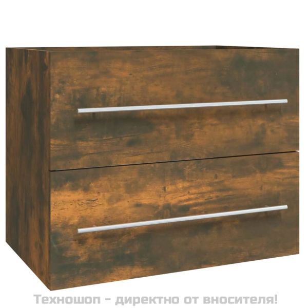 Шкаф за мивка, опушен дъб, 60x38,5x48 см, инженерно дърво