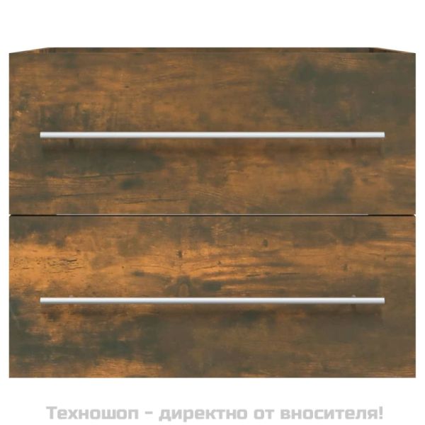 Шкаф за мивка, опушен дъб, 60x38,5x48 см, инженерно дърво