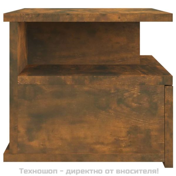 Плаващи нощни шкафчета 2 бр опушен дъб 40x31x27 см инж. дърво