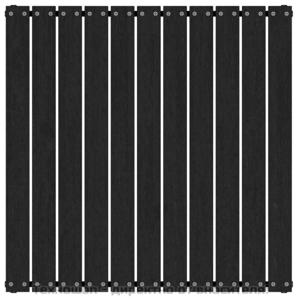 Градинска табуретка, 70x70x30 см, черна, борова дървесина масив