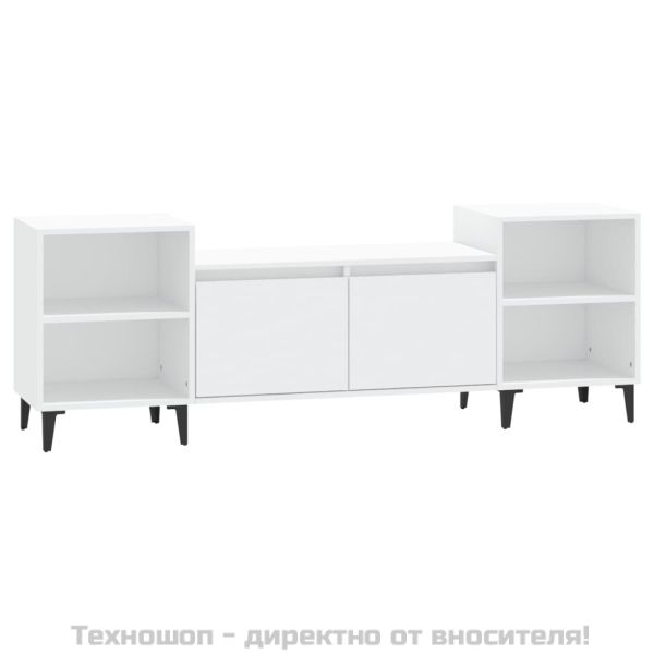 ТB шкаф, бял, 160x35x55 см, инженерно дърво