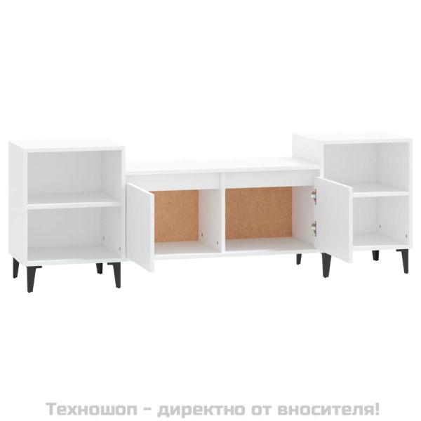 ТB шкаф, бял, 160x35x55 см, инженерно дърво