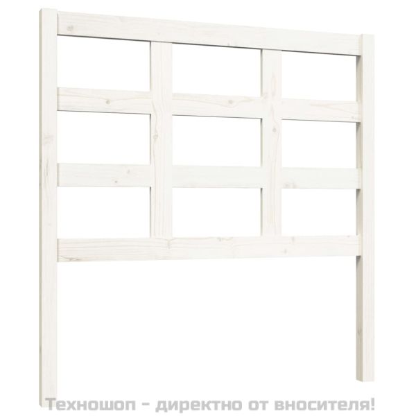 Горна табла за легло, бяла, 95,5x4x100 см, бор масив