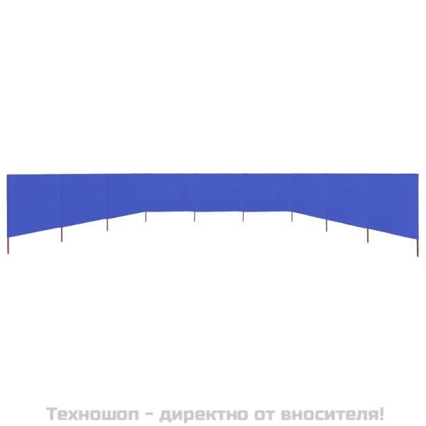 Параван против вятър от 9 панела текстил 1200x120 см лазурносин