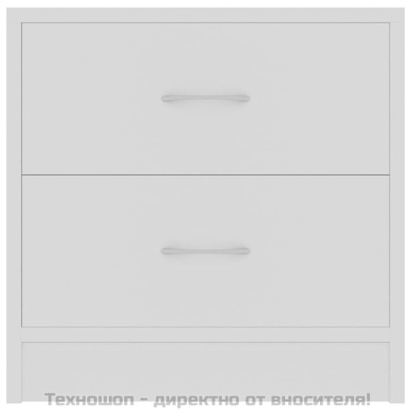 Нощни шкафчета, 2 бр, бели, 40x30x40 см, инженерно дърво