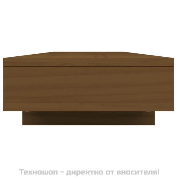 Поставка за монитор, меденокафява, 100x27x14 см, бор масив