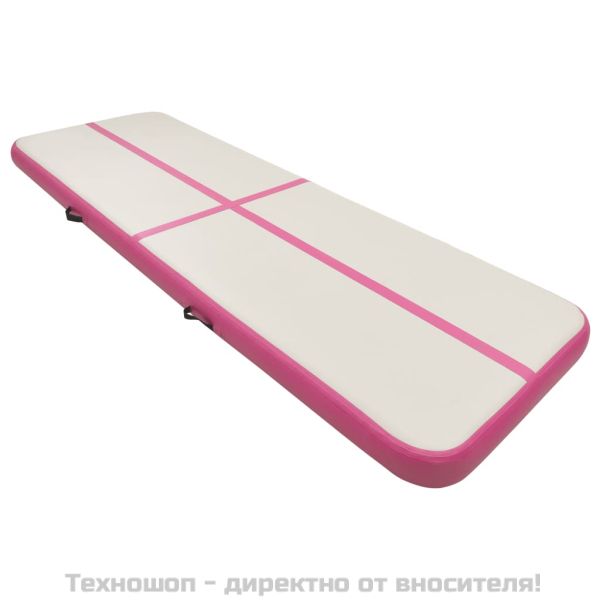 Надуваем дюшек за гимнастика с помпа, 300x100x15 см, PVC, розов