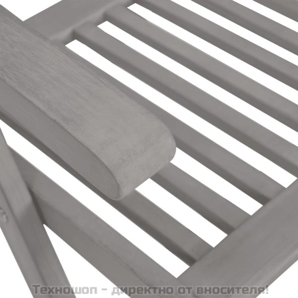 Градински накланящи се столове, 2 бр, сиви, акация масив