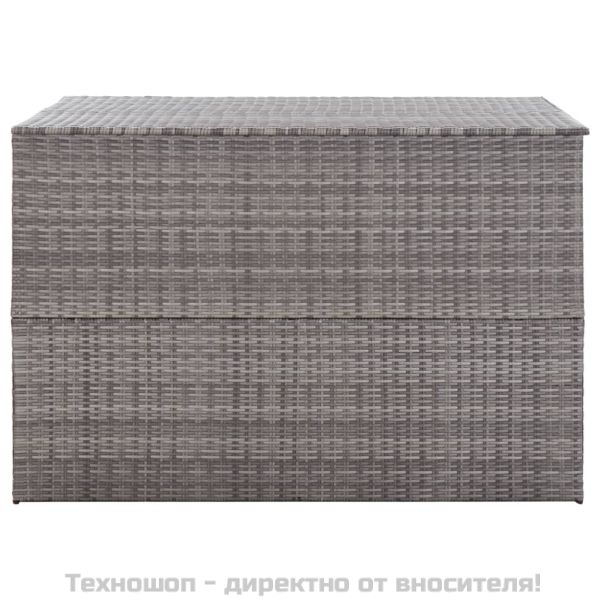 Градински сандък за съхранение, сив, 150x100x100 cм, полиратан