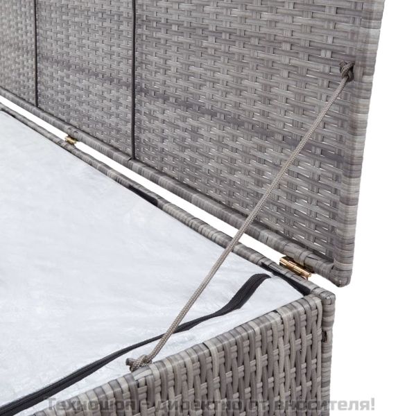 Градински сандък за съхранение, сив, 150x100x100 cм, полиратан