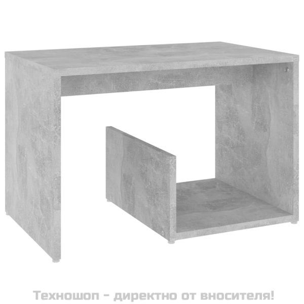 Странична маса, бетонно сива, 59x36x38 см, инженерно дърво