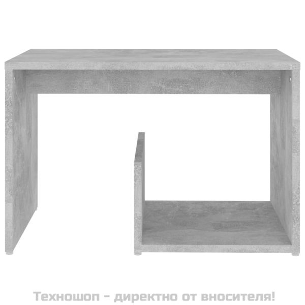 Странична маса, бетонно сива, 59x36x38 см, инженерно дърво