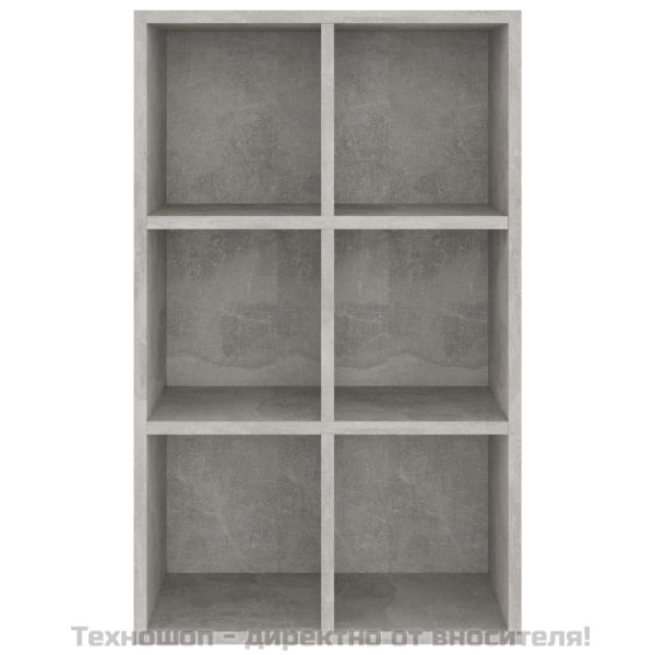 Библиотека/бюфет, бетонно сива, 66x30x98 см, инженерно дърво