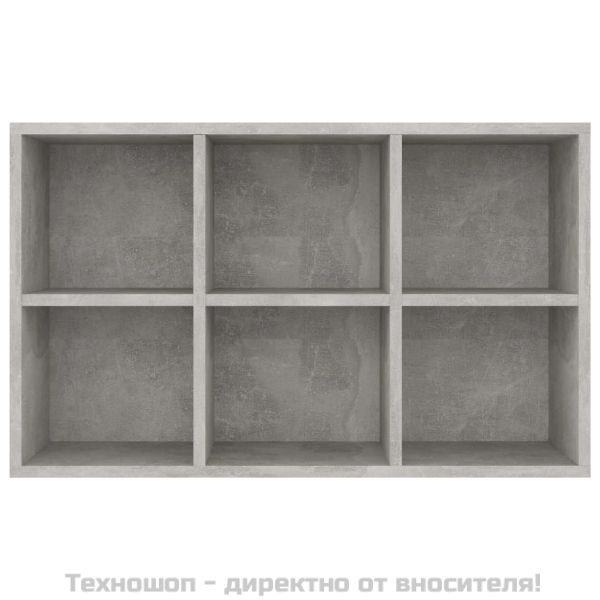 Библиотека/бюфет, бетонно сива, 66x30x98 см, инженерно дърво