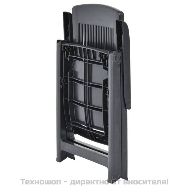 Градински регулируеми столове, 2 бр, пластмаса, антрацит