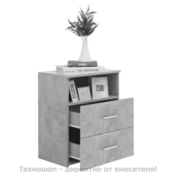 Нощни шкафчета, 2 бр, бетонно сиви, 50x32x60 см