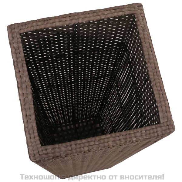 Градински повдигнати лехи, 3 бр, полиратан, кафяви