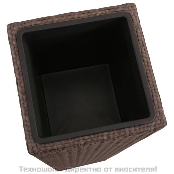 Градински повдигнати лехи, 3 бр, полиратан, кафяви