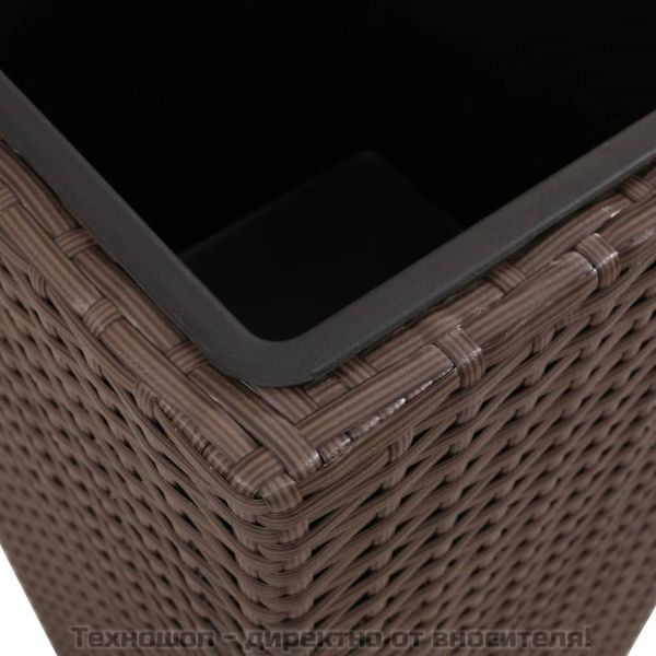 Градински повдигнати лехи, 3 бр, полиратан, кафяви