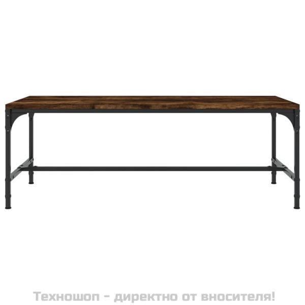 Кафе маса, опушен дъб, 80x50x35 см, инженерно дърво