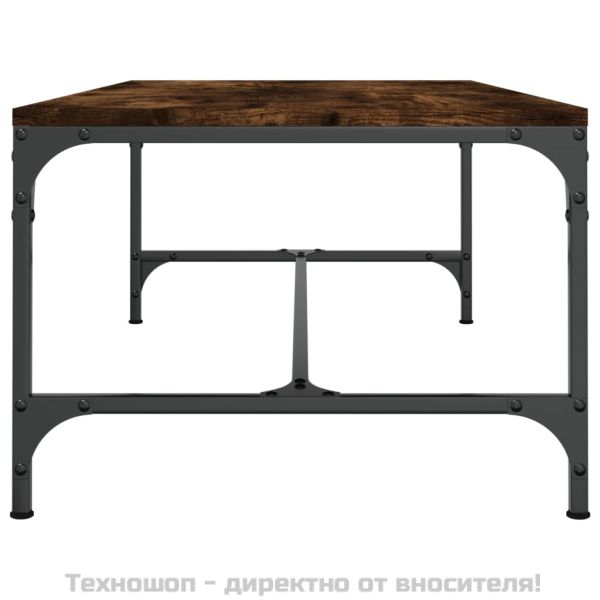 Кафе маса, опушен дъб, 80x50x35 см, инженерно дърво