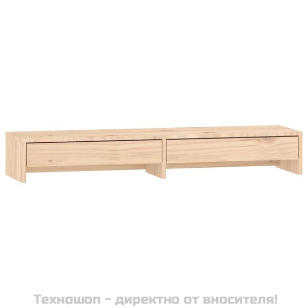 Поставка за монитор, 100x27x15 см, бор масив