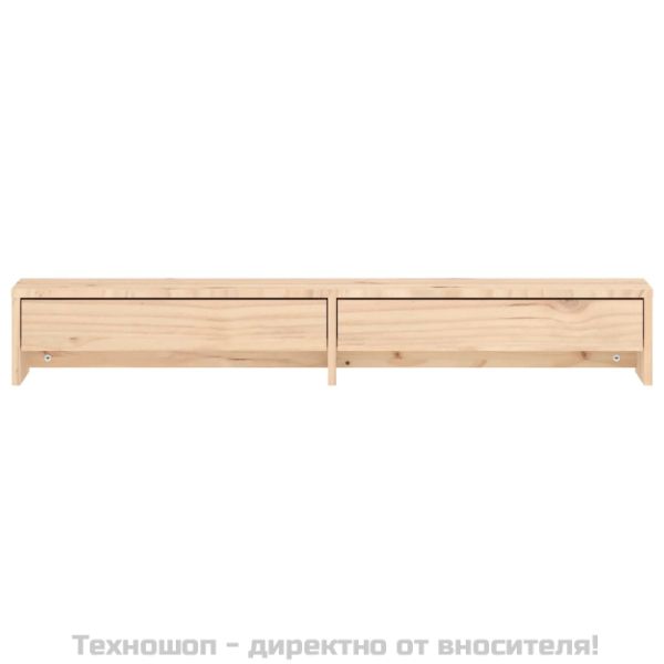 Поставка за монитор, 100x27x15 см, бор масив