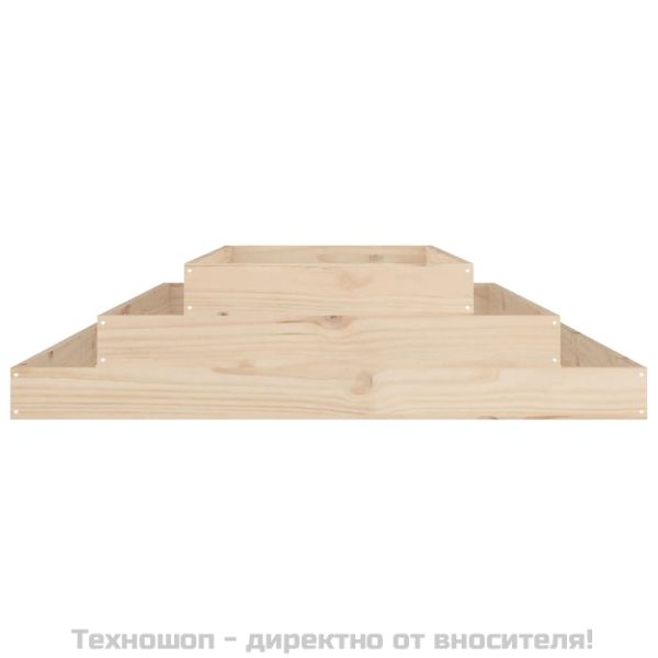 Плантер, 110x110x27 см, борово дърво масив