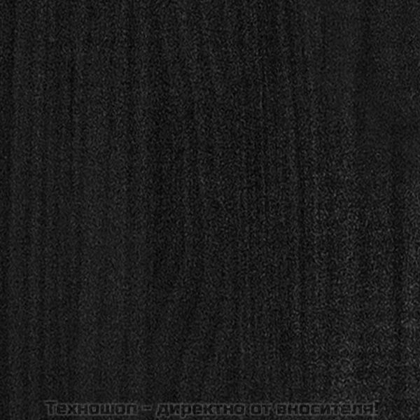 2-етажна библиотека, черна, 80x30x70 см, борово дърво масив