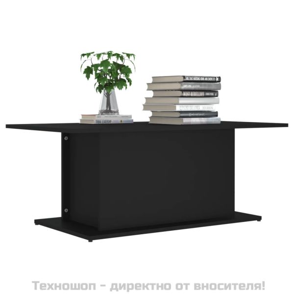 Кафе маса, черна, 102x55,5x40 см, инженерно дърво