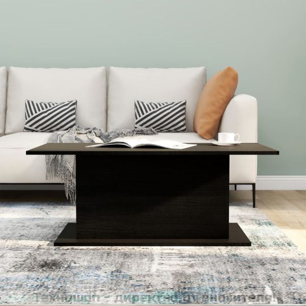 Кафе маса, черна, 102x55,5x40 см, инженерно дърво