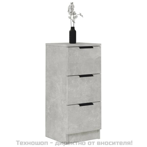 Сайдборд, бетонно сив, 30x30x70 см, инженерно дърво