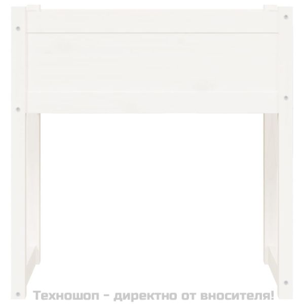 Плантер, бяла, 78x40x81 см, борово дърво масив