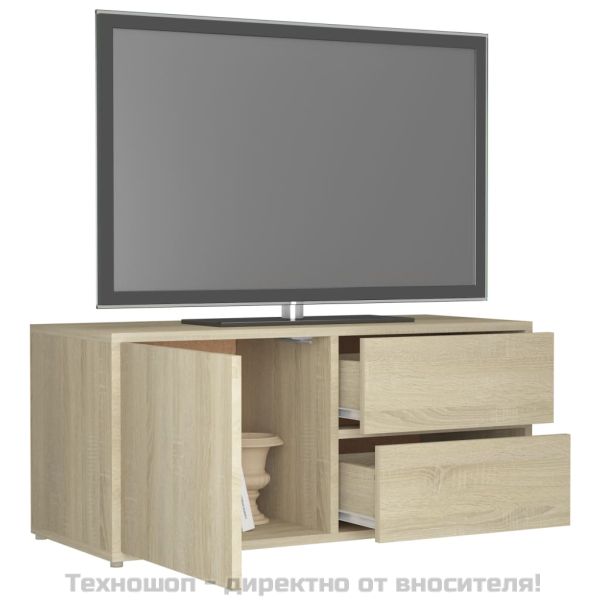 ТВ шкаф, дъб сонома, 80x34x36 см, инженерно дърво