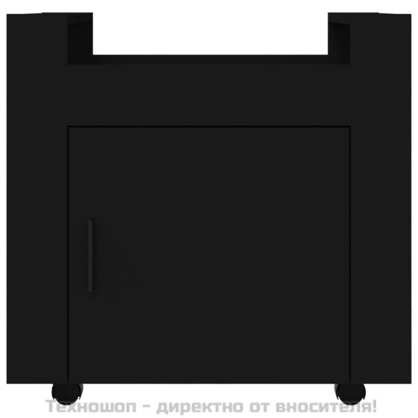 Бюро на колелца, черно, 60x45x60 см, инженерно дърво