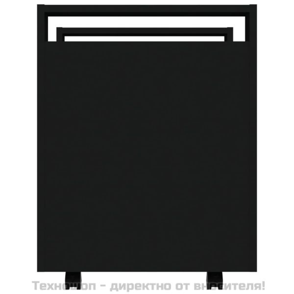 Бюро на колелца, черно, 60x45x60 см, инженерно дърво