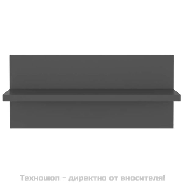 Стенни рафтове, 4 бр, сиви, 40x11,5x18 см, инженерно дърво