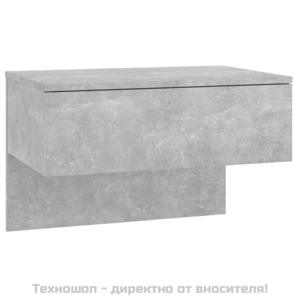 Нощно шкафче за стенен монтаж, бетонно сиво
