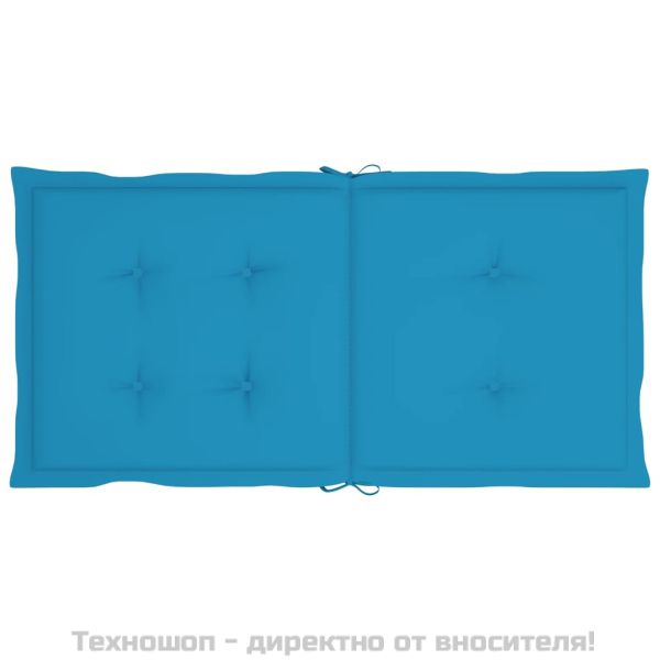Възглавници за столове 2 бр сини 100x50x3 см Оксфорд плат