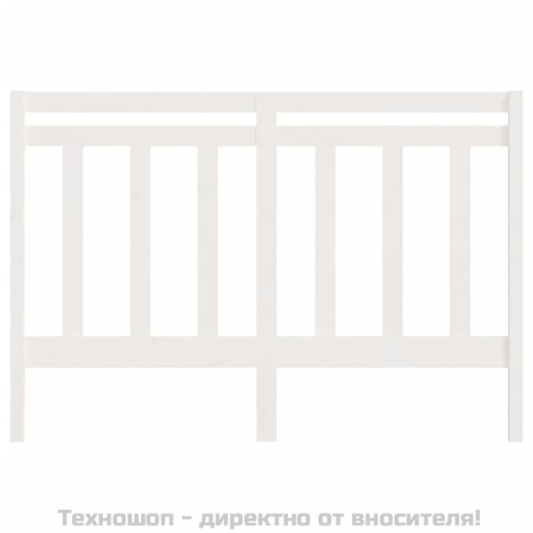 Горна табла за легло, бяла, 141x4x100 см, бор масив