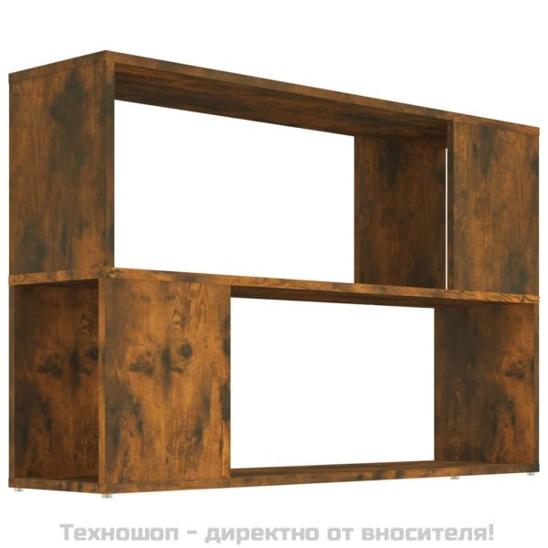 Библиотека, опушен дъб, 100x24x63 см, инженерно дърво