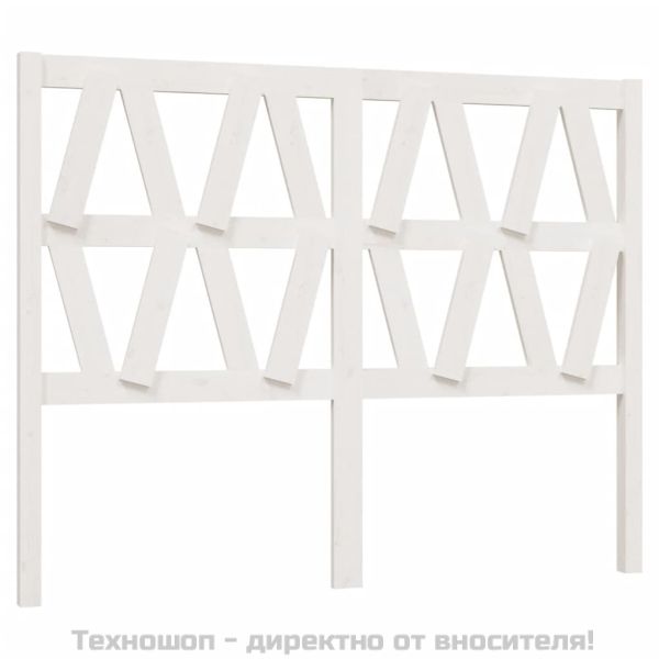 Горна табла за легло, бяла, 146x4x100 см, бор масив