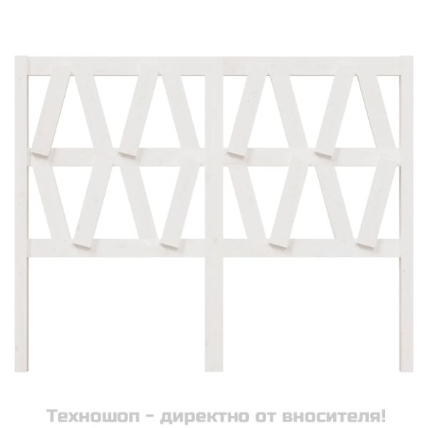 Горна табла за легло, бяла, 146x4x100 см, бор масив